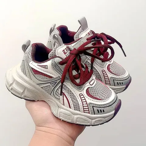 Kinder Mode Sportliche Daddy Shoes Atmungsaktives Netz Kunstleder Leichte Rutschfeste Laufschuhe Für Jungen Mädchen Alltagsgebrauch