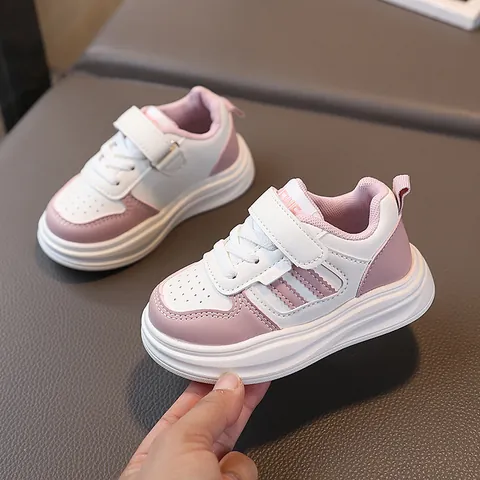 Sneakers Casual per Bambini Leggere Traspiranti in Pelle PU Scarpe per Ragazzi Ragazze Antiscivolo Velcro Scarpe da Passeggio