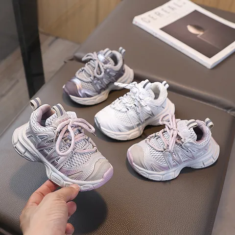 Kinder Mode Dad-Schuhe Atmungsaktive Mesh-Sneaker Für Jungen Mädchen Kunstleder Laufschuhe Retro Plateau Sportschuhe