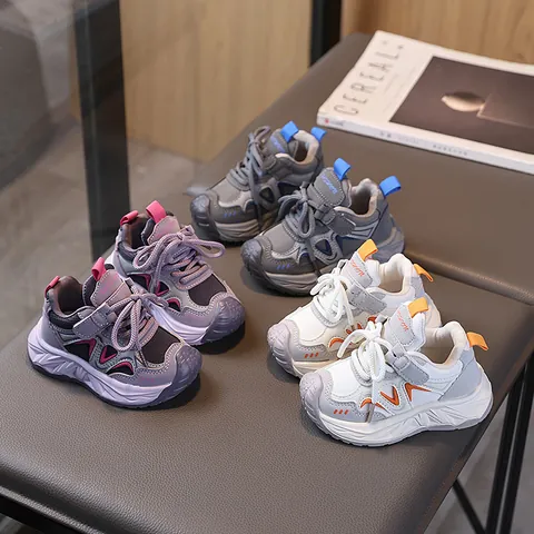 Sneakers alla Moda per Bambini Scarpe Dad Trendy per Ragazzi e Ragazze Scarpe da Corsa Traspiranti Antiscivolo in Pelle Microfibra Velcro