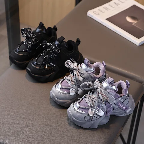 Sneakers Dad alla Moda per Bambini Scarpe Sportive Invernali Calde con Fodera in Pile Suola Spessa Antiscivolo per Ragazzi Ragazze