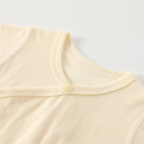 Infant Short Sleeve Bamboo Fiber Bodysuit Breathable Pointelle Mesh Baby Romper Lamb Patch Summer Onesie Newborn Clothing