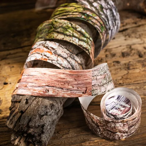Natural Texture Library Ταινία Washi Σχέδιο Δάσος Πέτρα Φλοιός Βρύα Νερό Κυματισμοί Διακοσμητική Ταινία Κάλυψης Για Ημερολόγιο DIY Scrapbooking Είδη Γραφείου