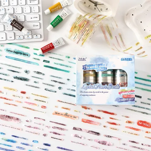 Set di Nastri Decorativi in PET Impermeabili Vintage Citazioni in Inglese Washi Tape per Scrapbooking Diario DIY Arte e Artigianato