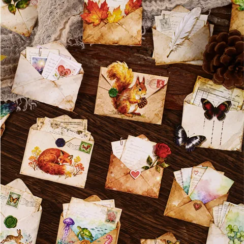 Retro Story Letters From Afar Series Vintage Scrapbooking Stickers For Journaling DIY Decoration Botanical Animal Decals