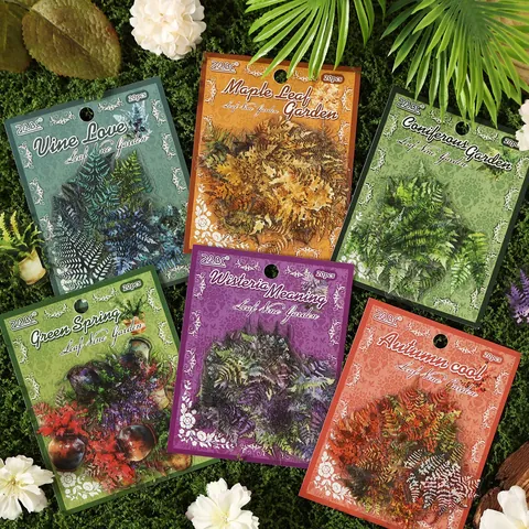 Adesivi Botanici Di Foglie Vintage Impermeabile PET Trasparente DIY Scrapbooking Journaling Materiali Piante Realistiche