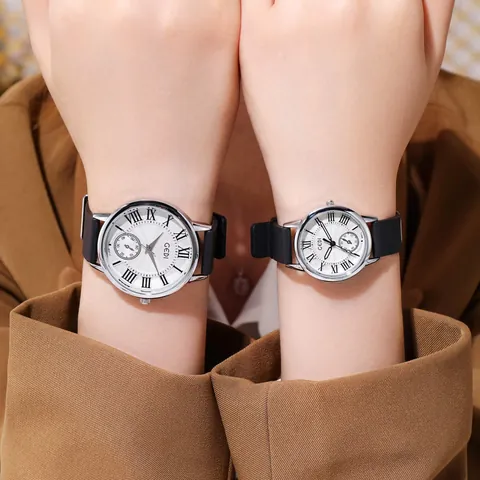 GEDI Fashion Paar Quarzuhr Mit Silikonarmband Römische Zahlen Kleiner Sekundenzeiger Wasserdichte Business Armbanduhr Für Herren Damen