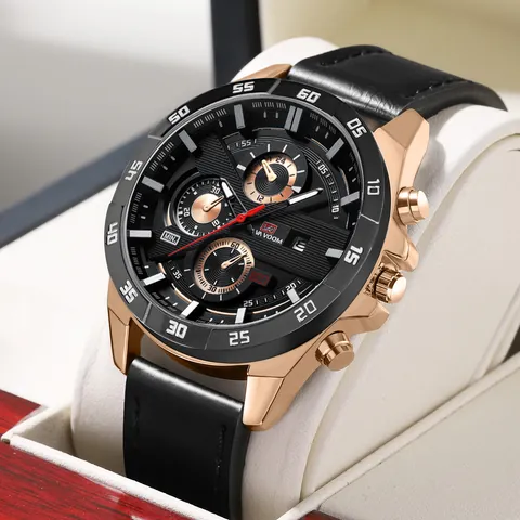 Herren Mode Sport Quarzuhr Wasserdicht Mikrofaser Armband Armbanduhr Mit Kalender Leuchtend Rundes Zifferblatt Metallgehäuse