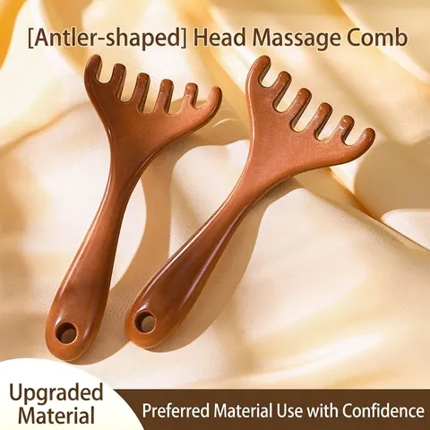 Resin Geweivorm Hoofdhuid Massager Gua Sha Tool Vijf Klauwen Meridiaan Massagekam Voor Hoofd Nek Lichaam Therapie