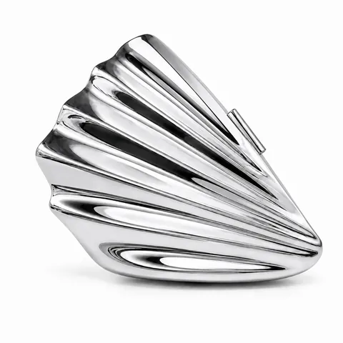 Schalentier Form Abend Clutch Tasche Metallic Hartschale Plissee Detail Mit Kette Riemen Für Hochzeit Party Elegante Damen