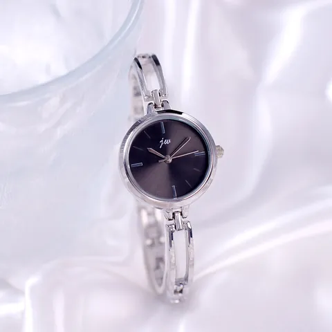 Minimalist Round Quartz Watch For Women Alloy Hollow Bangle Strap Sunray Dial Fashion Wristwatch Ladies Jewelry Gift