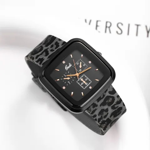 Modische Quadratische Damen Quarzuhr Edelstahlgehäuse Silikonarmband Strass Zifferblatt 30M Wasserdicht Lässige Armbanduhr