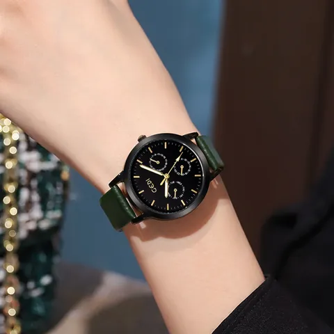 GEDI Orologio al Quarzo Moda Donna Cinturino in Ecopelle Cassa in Lega di Zinco Resistente all'Acqua Multi Funzione Display Data Giorno