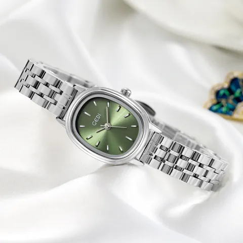 Women Quartz Wristwatch Elegant Oval Dial Stainless Steel Strap Waterproof Luxury Minimalist Fashion Business Ladies Watch
