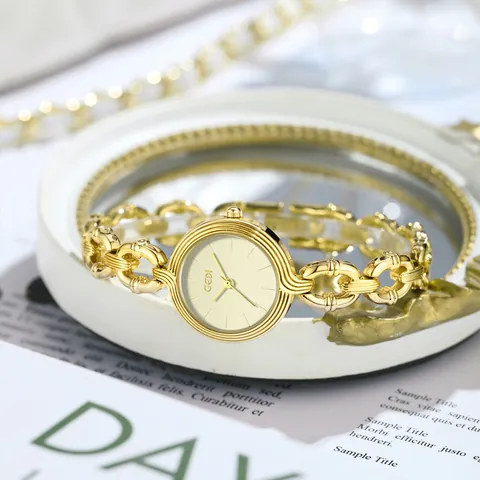 GEDI Elegante Damen Mode Armbanduhr Legierung Denim Kette Quarz Armbanduhr Wasserdicht Luxus Damen Schmuck Armbanduhr Geschenk
