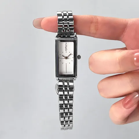 Vintage Rechteckige Quarzuhr Für Damen Edelstahl Armband Legierungs Gehäuse Elegante Mode Damen Wasserdichte Armbanduhr Geschenk