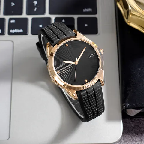 Reloj de Cuarzo de Moda para Mujer Esfera Grande Simple Color Caramelo Correa de Silicona Impermeable Deporte Reloj de Pulsera