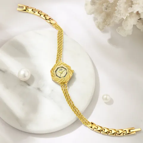 Reloj de Pulsera de Lujo GEDI para Mujer Esfera Octogonal de Cuarzo Elegante Cadena de Múltiples Hebras con Borla Decorativo