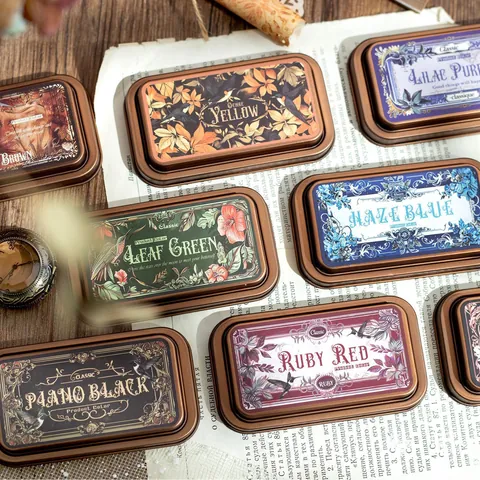 Medieval Legend Series Vintage Metal Box Ink Pad For DIY Journaling Scrapbooking Craft Decoration Art Supplies