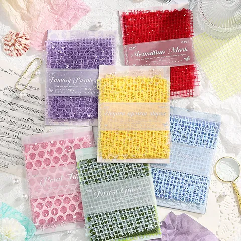 Carta Decorativa Scrapbooking Mista Pergamena Maglia Jacquard Vintage DIY Diario Artigianato Accessorio Strutturato Colorato