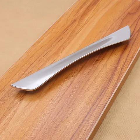 Modern Minimalist Zinc Alloy Furniture Handle Bright Chrome Cabinet Drawer Pull Handle Hardware For Home Office Furniture