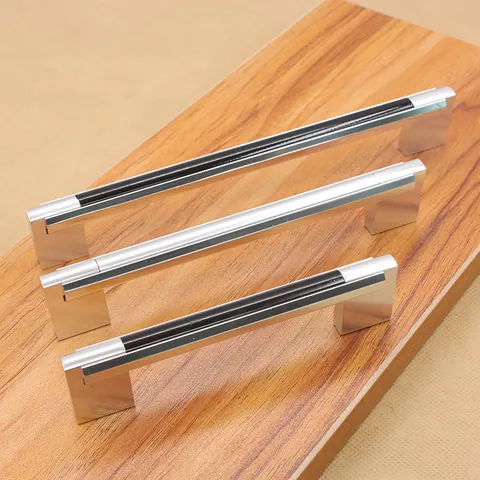 Modern Minimalist Aluminum Alloy Cabinet Handle Black Silver Contrast Color Drawer Pull Bow Shaped Furniture Hardware