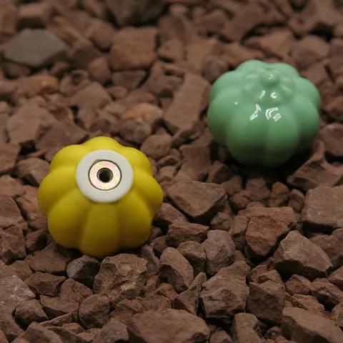 Ceramic Pumpkin Cabinet Knobs Drawer Pulls Cupboard Wardrobe Handles For Kids Room Furniture Hardware Single Hole Handle