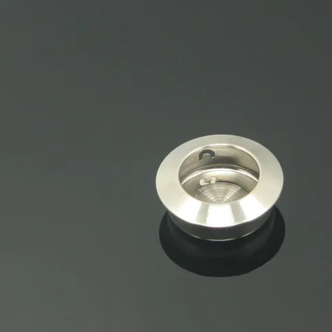 Modern Minimalist Round 304 Stainless Steel Flush Pull Handle Brushed Silver Recessed Hidden Drawer Cabinet Door Handle
