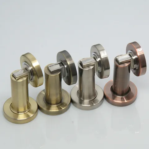 Heavy Duty Magnetic Door Stopper Zinc Alloy Wall Mounted Door Catch With Brushed Finish For Home Office Interior Door Protection