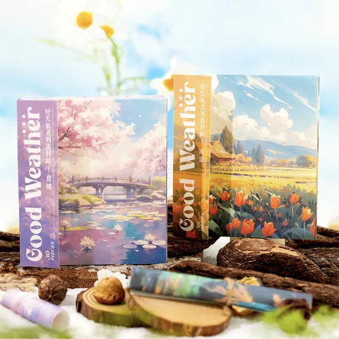 Good Weather Série Vintage Anime Paysage Papier Kraft Papier Matériel Pour Journalisation Scrapbooking Multi Style Imprimé Papier Décoratif