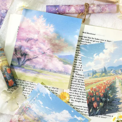 Good Weather Série Vintage Anime Paysage Papier Kraft Papier Matériel Pour Journalisation Scrapbooking Multi Style Imprimé Papier Décoratif
