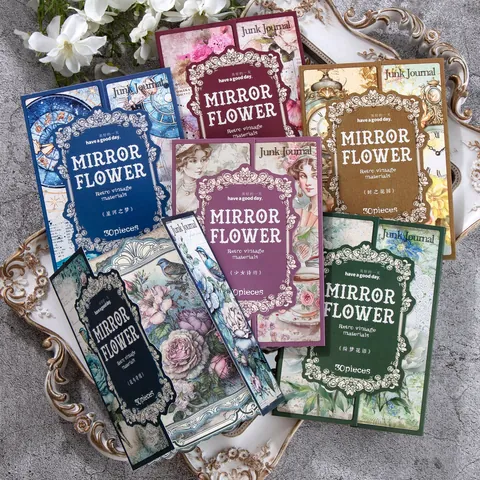 Papel de Scrapbooking Vintage para Junk Journaling Papel de Material Decorativo Retro Botánico Floral para Manualidades DIY