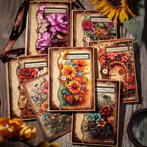 Vintage Floral Scrapbooking Material Paper Secret Garden Series Retro Botanical Decorative Paper For DIY Journaling Arts Crafts
