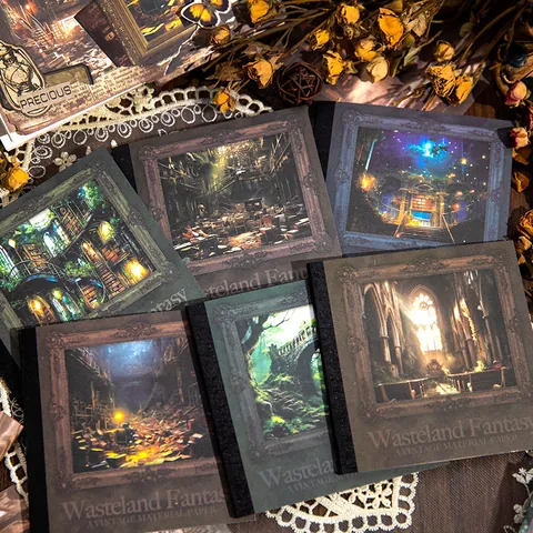 Papel de Material de Scrapbook Vintage Wasteland Fantasy Gothic Junk Journal Papel de Manualidades Estético para Diario DIY