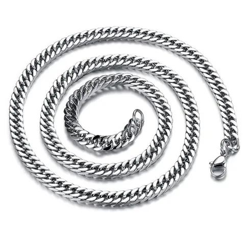 Edelstahl Panzerkette Halskette Für Herren Damen Hochglanzpoliert Hip Hop Streetwear Trendiger Minimalistischer Schmuck