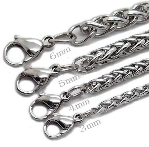 Herren Edelstahl Weizenkette Halskette Punk Kiel Gliederkette Silber Spiga Halskette Schmuck Für Täglich Party Kleidung