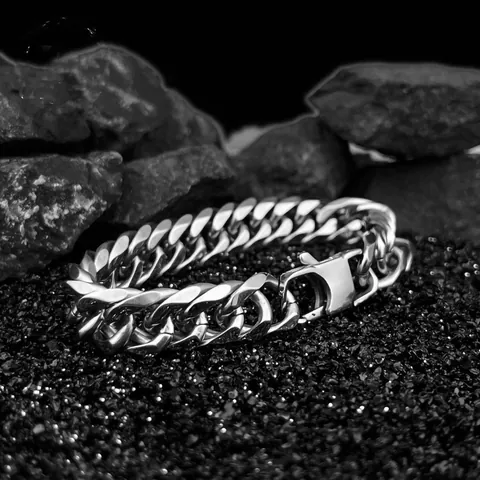 Men Stainless Steel Cuban Link Bracelet Necklace Gold Silver Color Hip Hop Chain Width 4 To 14 Jewelry Gift For Him