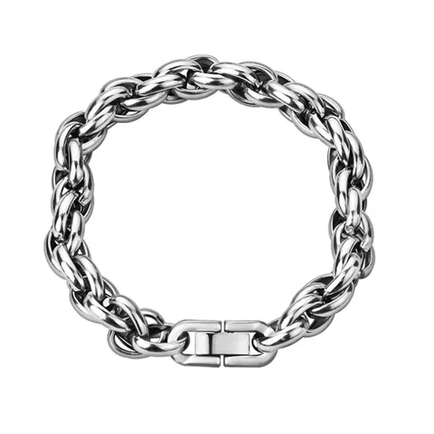 Minimalist Stainless Steel Cuban Link Bracelet Men Women Industrial Braided Chain Jewelry Lobster Clasp Necklace Gift
