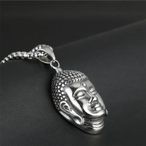 Vintage Titanium Steel Pendant Necklace For Men Women Buddha Head Snake Skull Compass Religious Punk Gothic Jewelry Accessory Gift