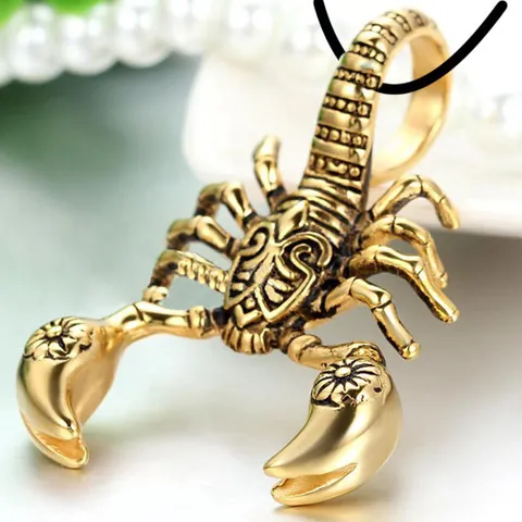 Scorpion Pendant Necklace Alloy Metal With Leather Cord Punk Rock Gothic Vintage Jewelry For Men