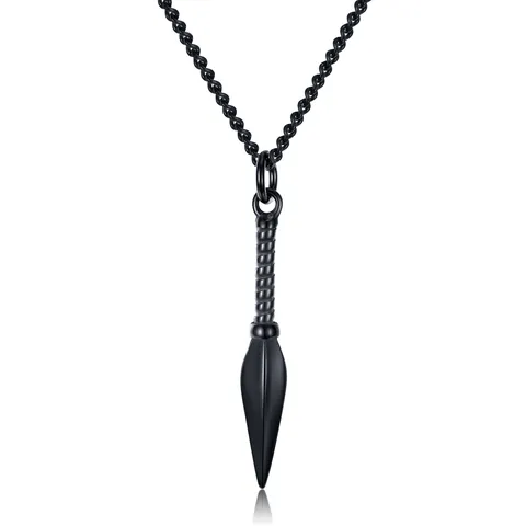 Cool Punk Titanium Steel Kunai Spearhead Pendant Necklace For Men Vintage Spike Arrowhead Jewelry Gold Silver Black