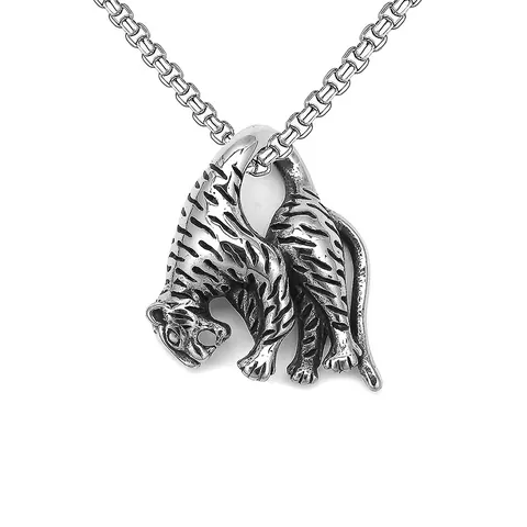 Hip Hop Edelstahl Tier Anhänger Halskette Vintage Tiger Drache Stierkopf Mjölnir Keltischer Knoten Schmuck Für Herren Damen