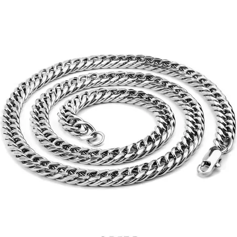Men's Hip Hop Titanium Steel Cuban Link Chain Necklace Gold Plated Heavy Polished Curb Chain Bracelet Jewelry For Unisex