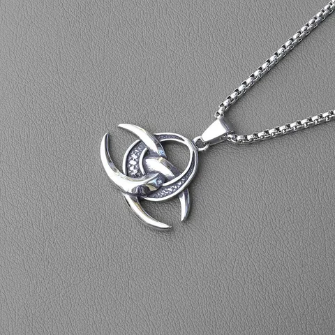 Vintage Viking Celtic Knot Pendant Necklace For Men Women Stainless Steel Box Chain Alloy Gothic Skull Anchor Cross Jewelry Gift