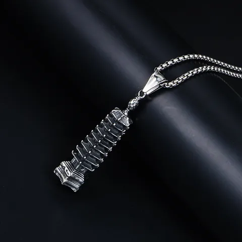 Vintage Stainless Steel Chain Alloy Pendant Necklace For Men Punk Gothic Pagoda Wolf Skull Cross Animal Symbol Jewelry