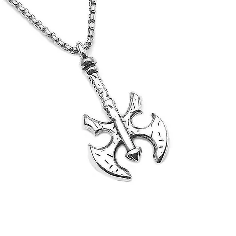Vintage Viking Axe Skull Eagle Anchor Pendant Necklace Stainless Steel Box Chain Gothic Punk Jewelry Gift For Men Women
