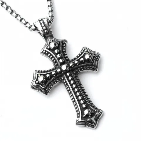 Vintage Hip Hop Roestvrijstalen Halsketting Voor Heren Legering Kruis Dier Hanger Punk Gothic Retro Zilveren Ketting Sieraden Cadeau