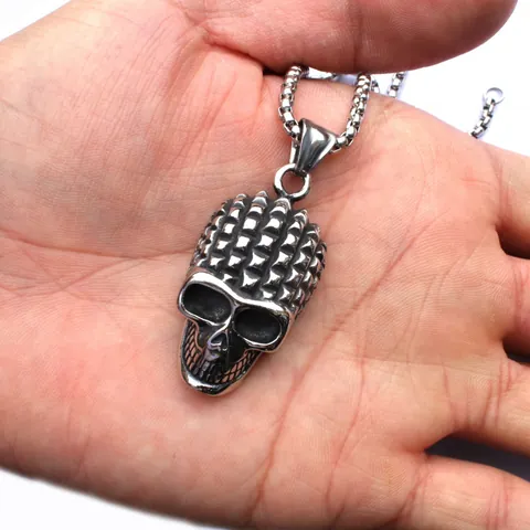 Heren Punk Gothic Halsketting Roestvrijstalen Ketting Legering Schedel Kruis Dier Hanger Retro Rock Biker Sieraden