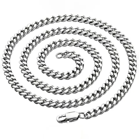 Collar Pulsera de Eslabón Cubano de Acero Inoxidable Hip Hop Pulido de Alto Brillo Joyería Oro Plata para Hombre Mujer