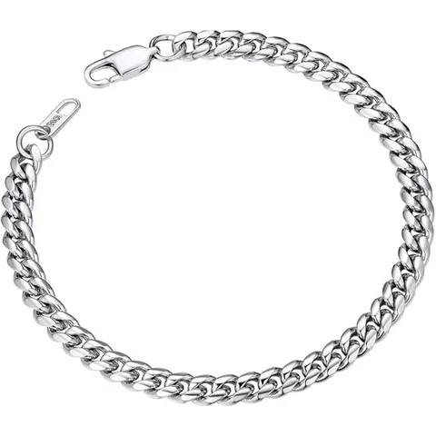 Men's Hip Hop 316L Stainless Steel Cuban Link Figaro Chain Necklace Bracelet Silver Black Polished Jewelry Gift Unisex Jewelry